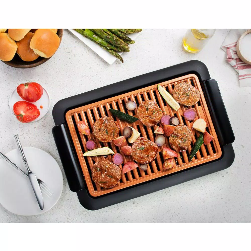 Best Pirce βοΈ Gotham Steel 234 Sq. In. Black Copper Non-Stick Ti-Ceramic Smoke-less Electric Indoor Grill & Griddle π - Image 8
