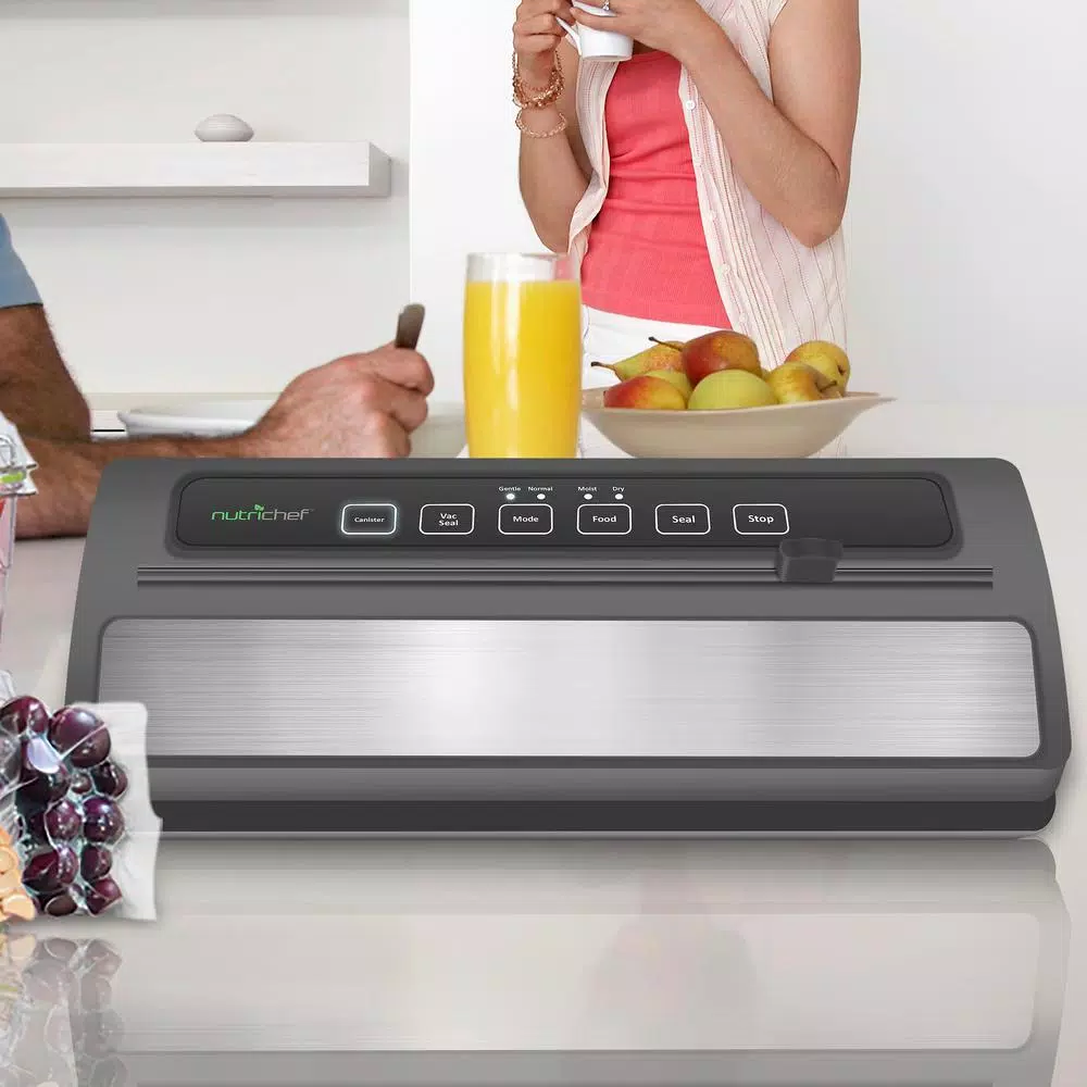 Hot Sale π NutriChef White With Reusable Vacuum Food Bags Automatic Food Vacuum Sealer Electric Air Sealing Preserver System β - Image 2