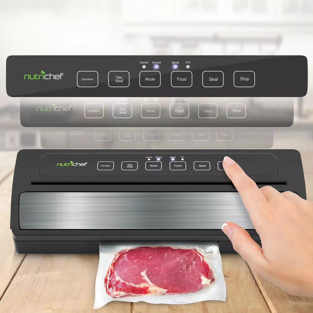 Hot Sale π NutriChef White With Reusable Vacuum Food Bags Automatic Food Vacuum Sealer Electric Air Sealing Preserver System β - Image 4