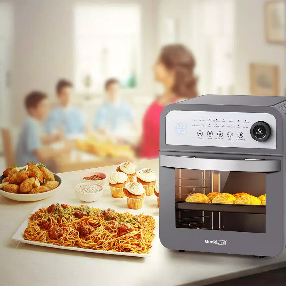 Cheapest π Boyel Living 13 Qt. Gray Stainless Steel Air Fryer Oven With Rotisserie And Dehydrator, 8 Cooking Accessories Kits π - Image 2