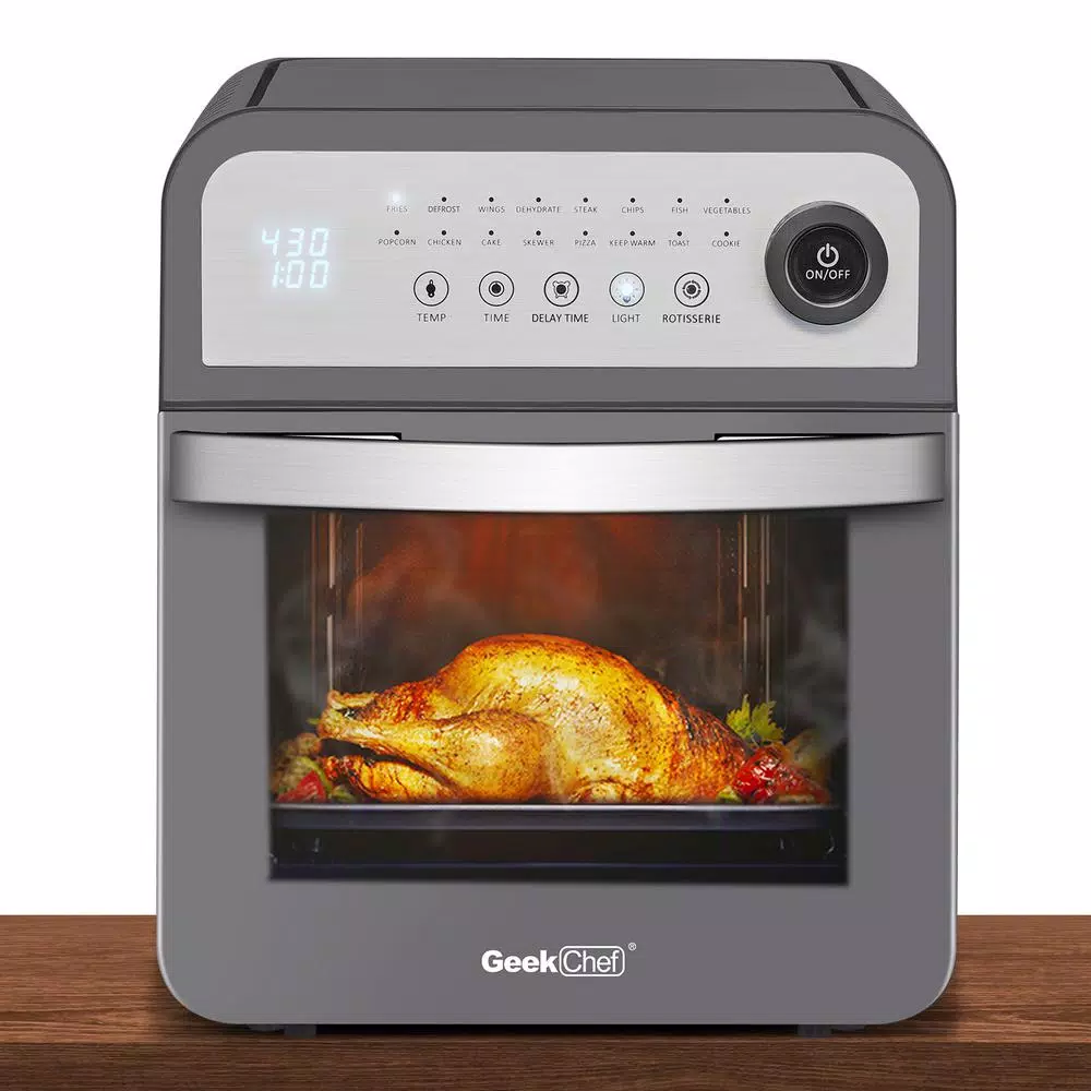 Cheapest π Boyel Living 13 Qt. Gray Stainless Steel Air Fryer Oven With Rotisserie And Dehydrator, 8 Cooking Accessories Kits π - Image 5