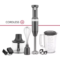 Promo π KitchenAid Cordless Variable Speed Charcoal Grey Hand Blender With Chopper And Whisk Attachment π