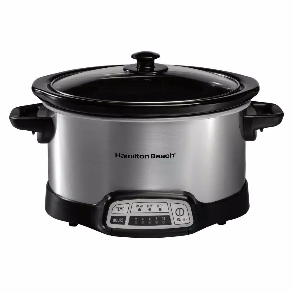 Budget π Hamilton Beach 4 Qt. Stainless Steel Slow Cooker With Built In Timer β