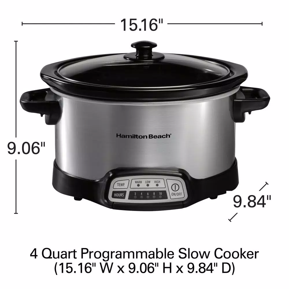 Budget π Hamilton Beach 4 Qt. Stainless Steel Slow Cooker With Built In Timer β - Image 2