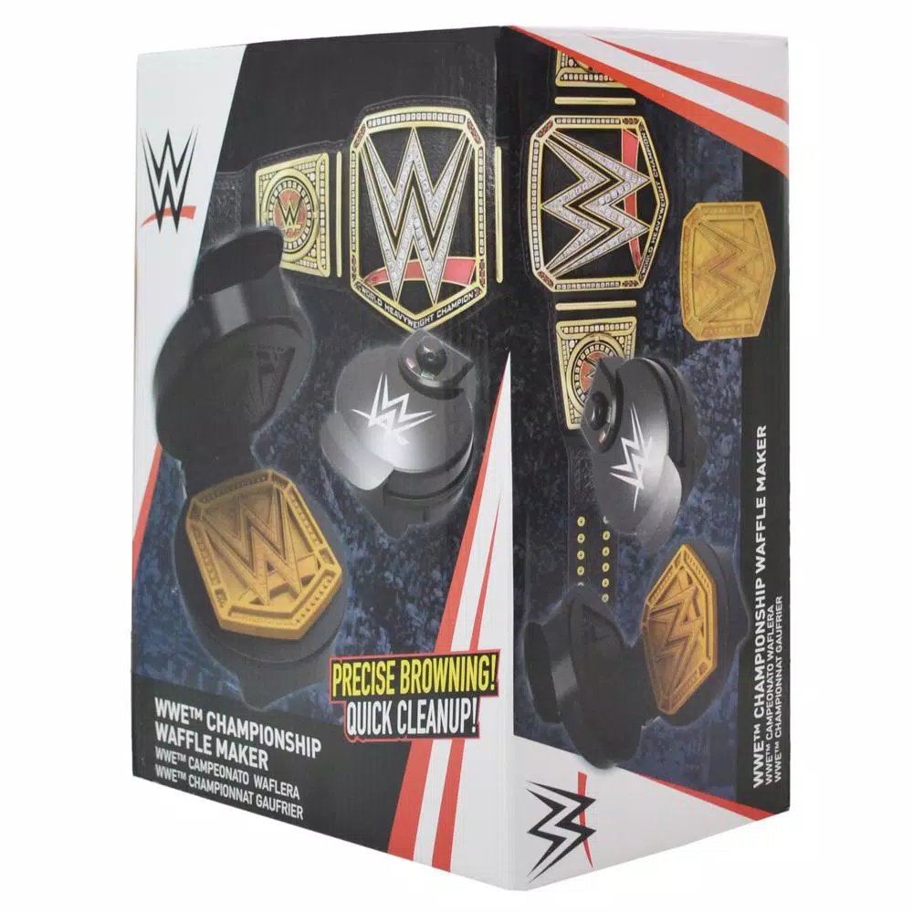 Budget ❤️ Uncanny Brands World Wrestling Entertainment Championship Belt Black Waffle Maker 🧨 - Image 3