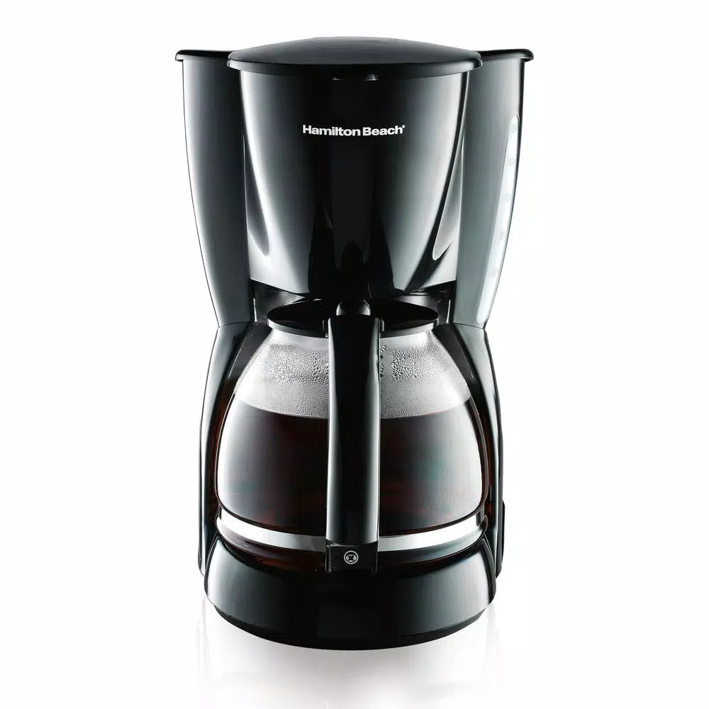 New π Hamilton Beach 12-Cup Black Drip Coffee Maker With Glass Carafe π