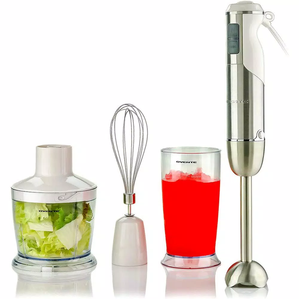 Cheapest π― Ovente 6-Speed White Immersion Blender With Chopper And Whisk Attachment π