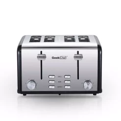 Hot Sale π Boyel Living 1650 W 4-Slice Silver Wide Slot Toaster With Dual Control Panels Of Bagel, Defrost And Cancel Function π