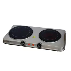 Brand new π MegaChef Portable 2-Burner 7.5 In. Sleek Steel Hot Plate With Temperature Control β€οΈ