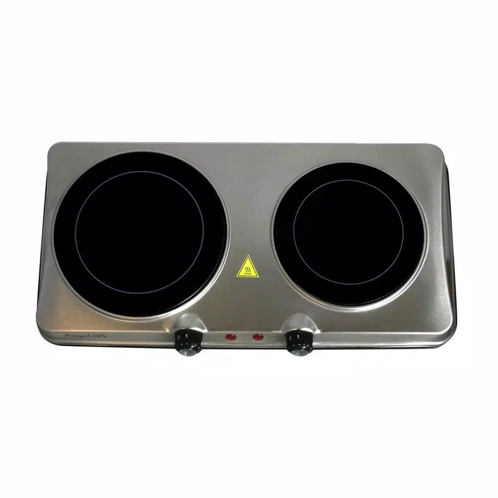 Brand new π MegaChef Portable 2-Burner 7.5 In. Sleek Steel Hot Plate With Temperature Control β€οΈ - Image 2
