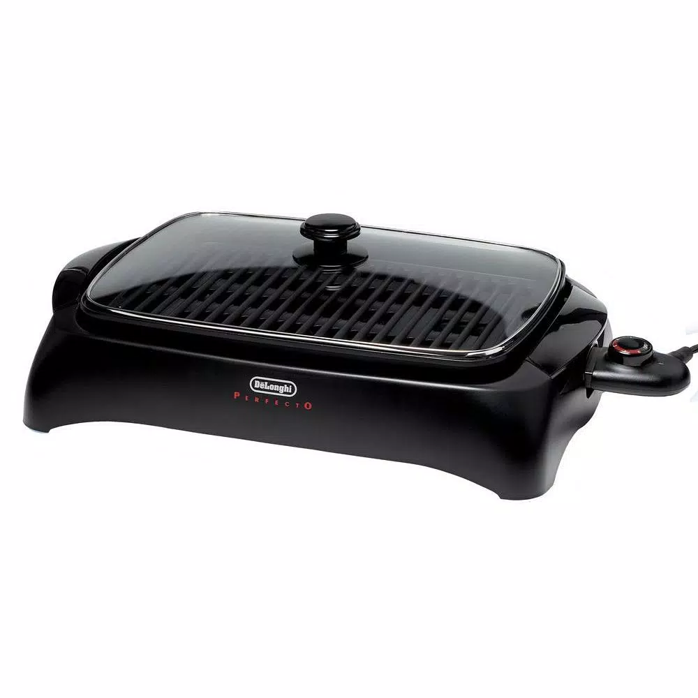 Budget β DeLonghi Perfecto Healthy 192 Sq. In. Black Aluminum Indoor Grill With Lid π