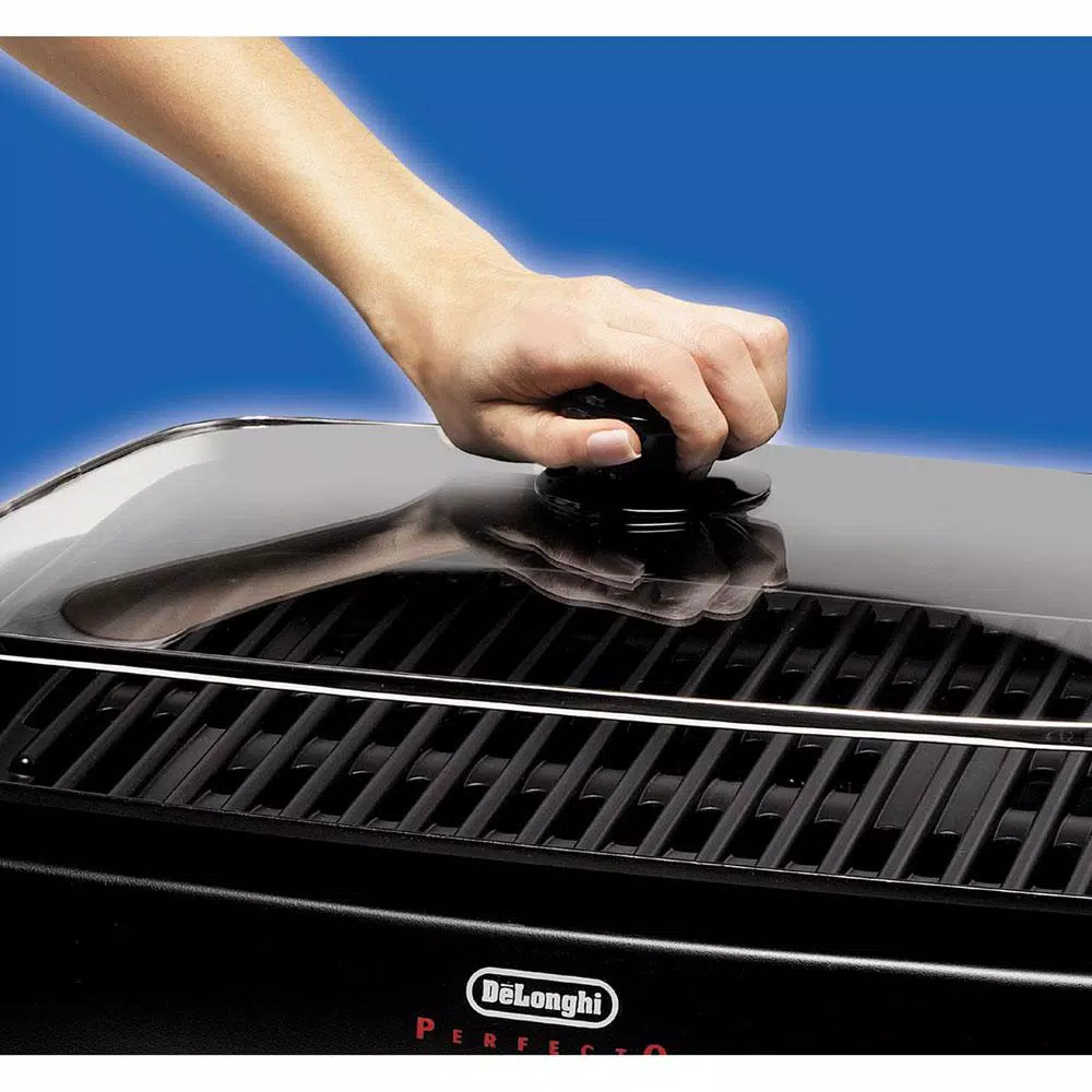 Budget β DeLonghi Perfecto Healthy 192 Sq. In. Black Aluminum Indoor Grill With Lid π - Image 2