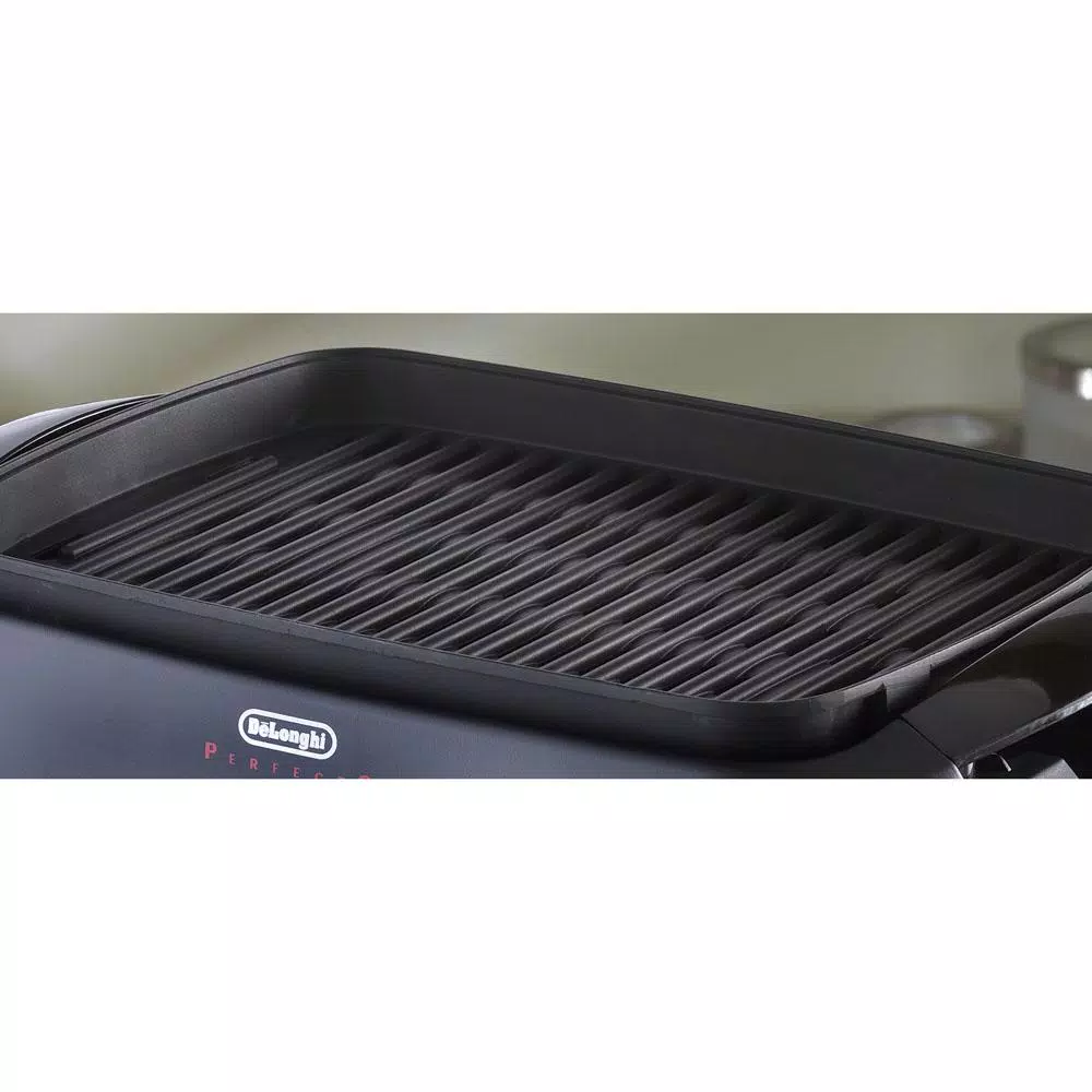 Budget β DeLonghi Perfecto Healthy 192 Sq. In. Black Aluminum Indoor Grill With Lid π - Image 3