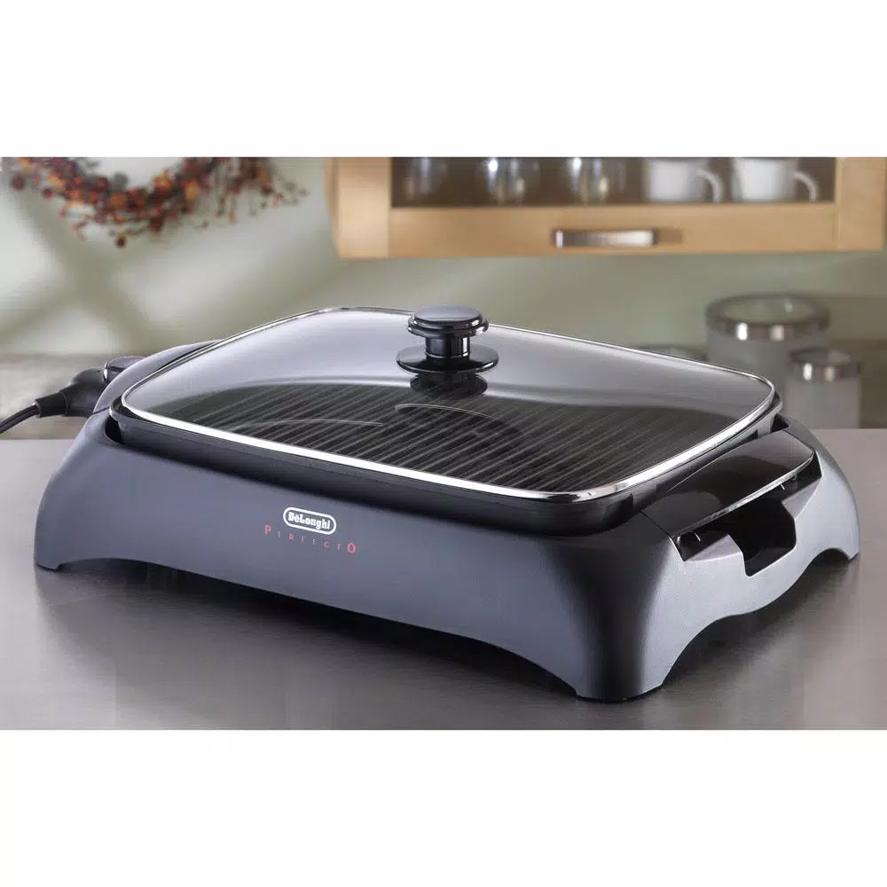 Budget β DeLonghi Perfecto Healthy 192 Sq. In. Black Aluminum Indoor Grill With Lid π - Image 6
