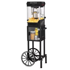 Brand new β Nostalgia 300 W 2.5 Oz. Black Popcorn Cart With 5 Qt. Popcorn Bowl β¨
