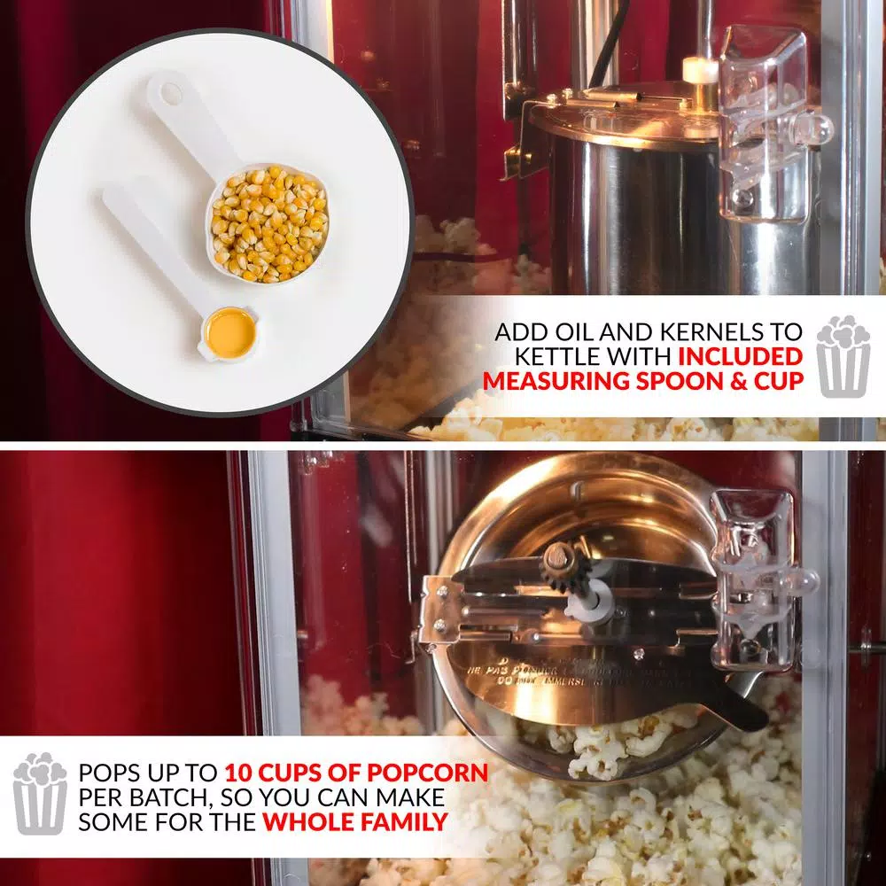 Brand new β Nostalgia 300 W 2.5 Oz. Black Popcorn Cart With 5 Qt. Popcorn Bowl β¨ - Image 3