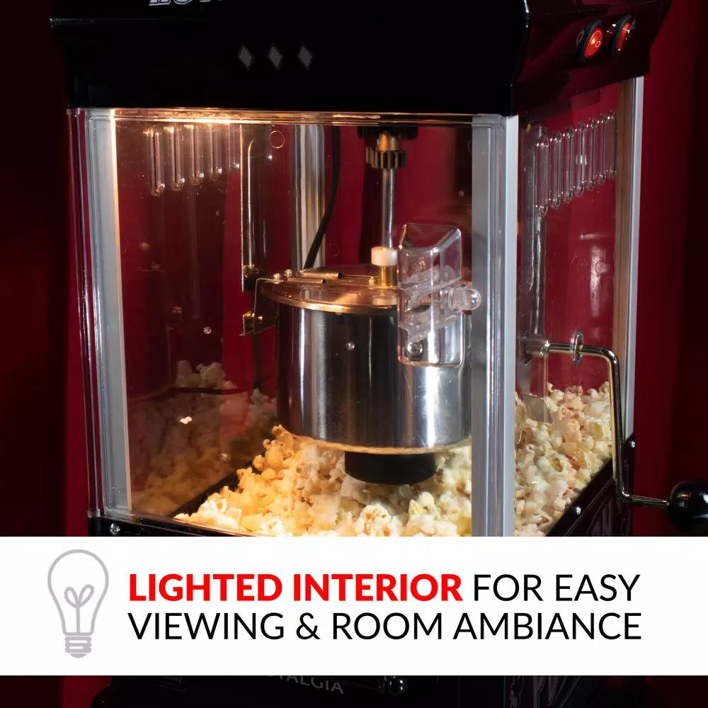 Brand new β Nostalgia 300 W 2.5 Oz. Black Popcorn Cart With 5 Qt. Popcorn Bowl β¨ - Image 4