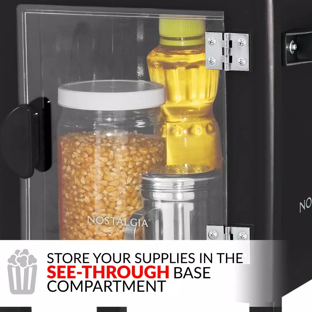 Brand new β Nostalgia 300 W 2.5 Oz. Black Popcorn Cart With 5 Qt. Popcorn Bowl β¨ - Image 5