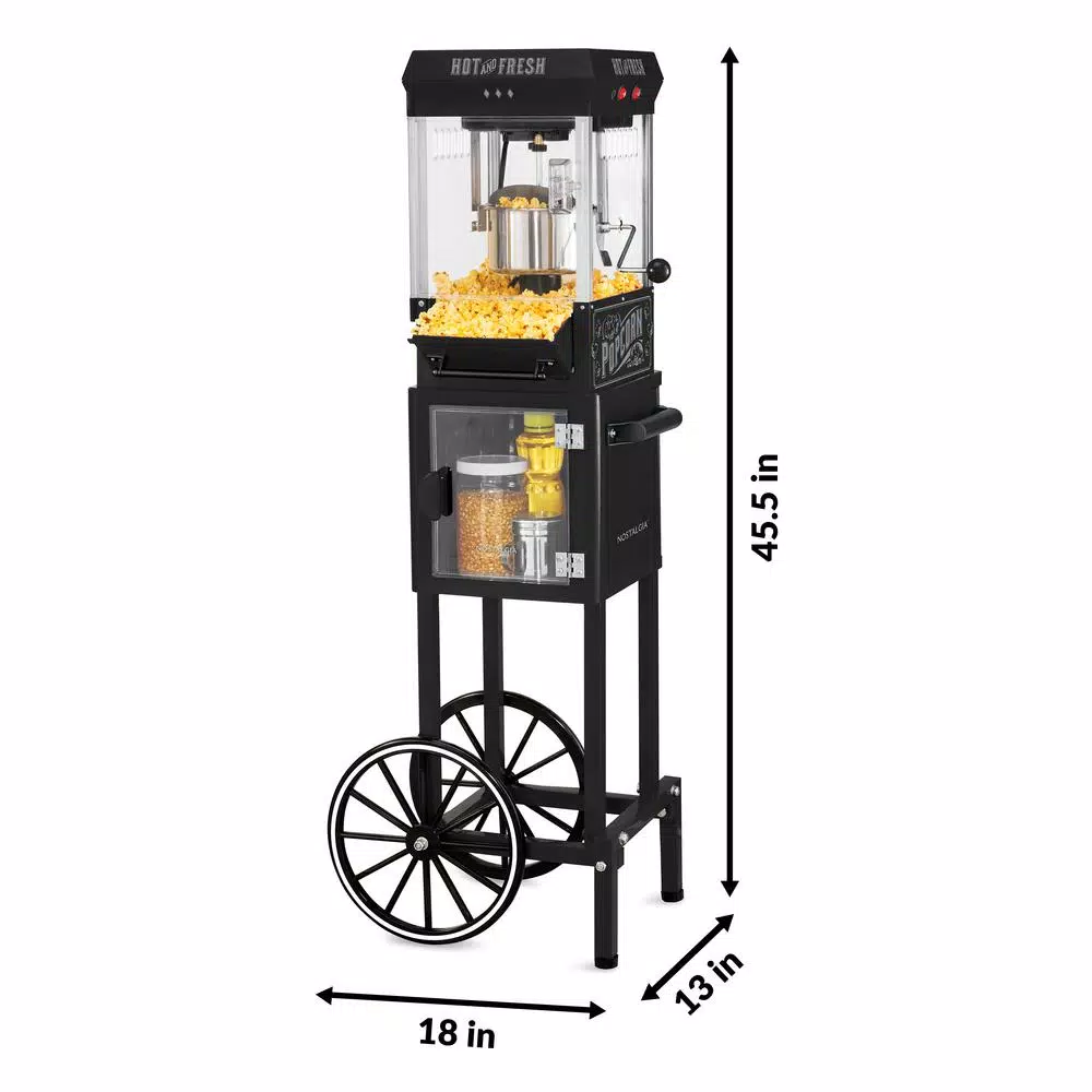 Brand new β Nostalgia 300 W 2.5 Oz. Black Popcorn Cart With 5 Qt. Popcorn Bowl β¨ - Image 6