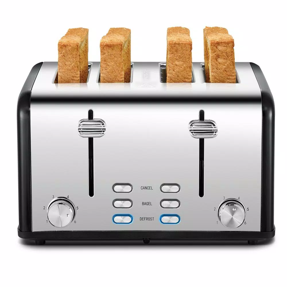 Hot Sale π Boyel Living 1650 W 4-Slice Silver Wide Slot Toaster With Dual Control Panels Of Bagel, Defrost And Cancel Function π - Image 10