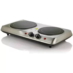 Outlet π Ovente 6.5 In. And 7 In. Silver Double Hot Plate Electric Glass Infrared Stove, 1700-Watt π
