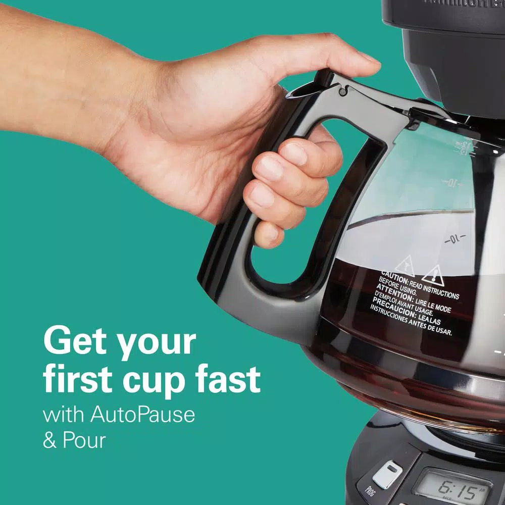 Buy 𧨠Hamilton Beach 12-Cup Black Stainless Programmable Drip Coffee Maker π - Image 2