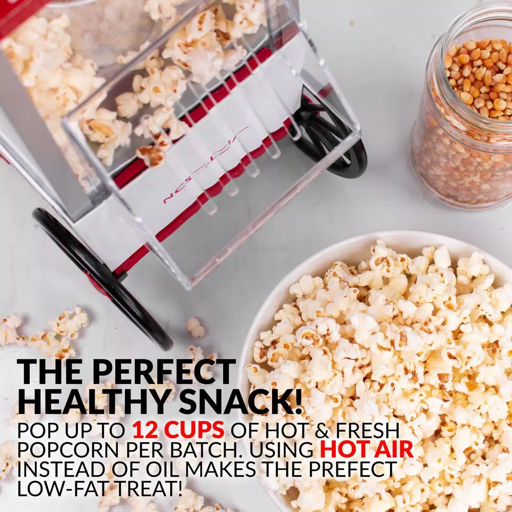 Best reviews of π€© Nostalgia Old Fashioned 1040 W 12-Cup Red Hot Air Popcorn Maker With Measuring Cup βοΈ - Image 3