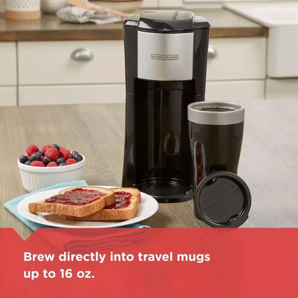 Cheap π BLACK+DECKER Black Single Serve Drip Coffee Maker With Travel Mug π₯° - Image 6