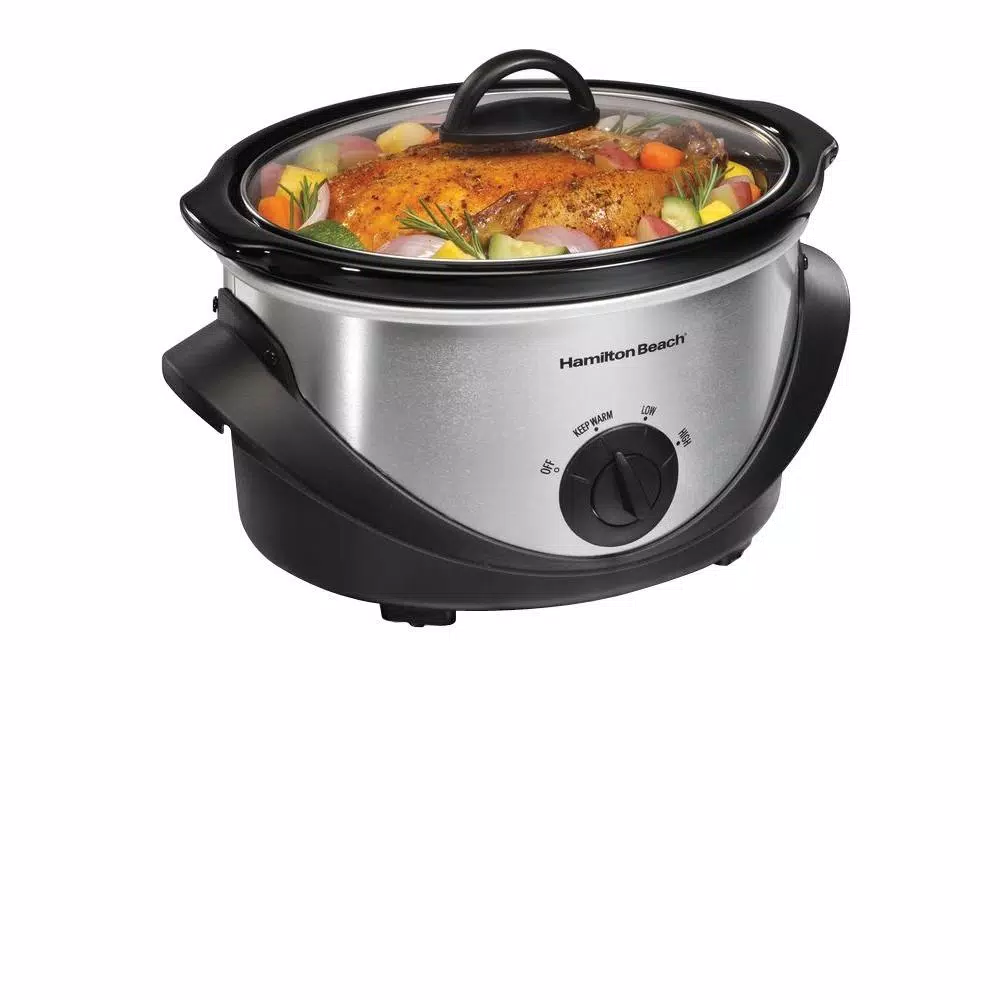 Best Pirce π Hamilton Beach 4 Qt. Black Chrome Slow Cooker With Temperature Settings And Glass Lid π