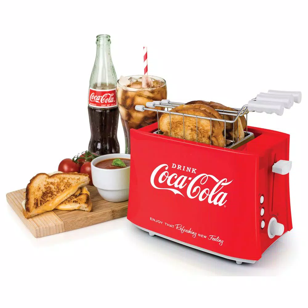 Best deal βοΈ Nostalgia Coca-Cola 4-Slice Red Wide Slot Grilled Cheese Toaster βοΈ - Image 2