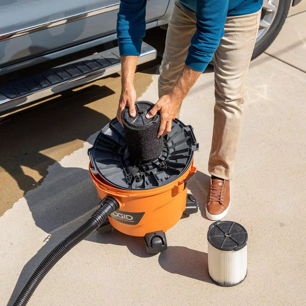 RIDGID Standard Pleated Paper Filter And Wet Application Foam Filter For Most 5 Gal. And Larger RIDGID Wet/Dry Shop Vacuums - Image 3
