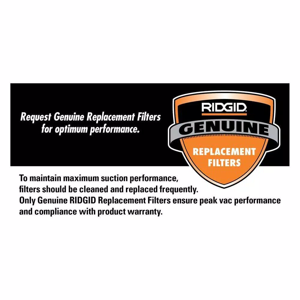 RIDGID Standard Pleated Paper Filter And Wet Application Foam Filter For Most 5 Gal. And Larger RIDGID Wet/Dry Shop Vacuums - Image 14
