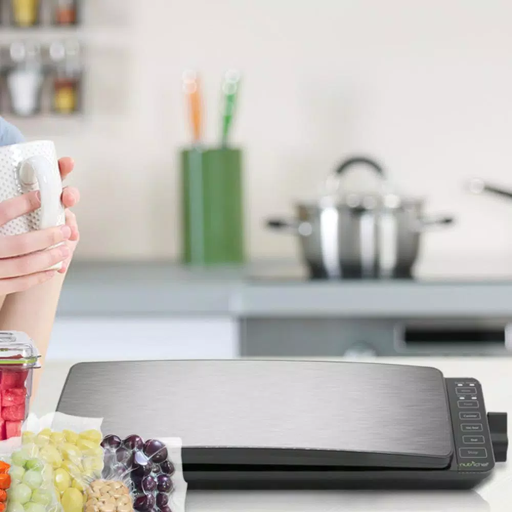 Cheap π NutriChef White With Reusable Vacuum Food Bags Stainless Steel Food Vacuum Sealer Electric Air Sealing Preserver System π - Image 8