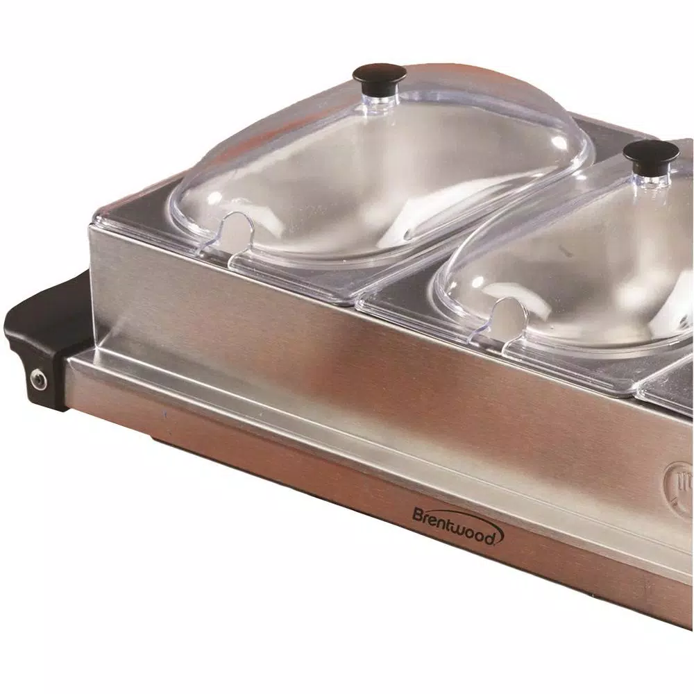 Wholesale 𧨠Brentwood Appliances 4.5 Qt. Silver Buffet Server With 3 Crocks ⨠- Image 2