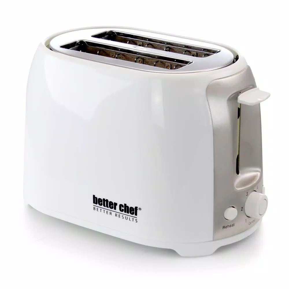 Discount 𧨠Better Chef 2-Slice White Wide Slot Toaster With Cool-Touch Exterior π