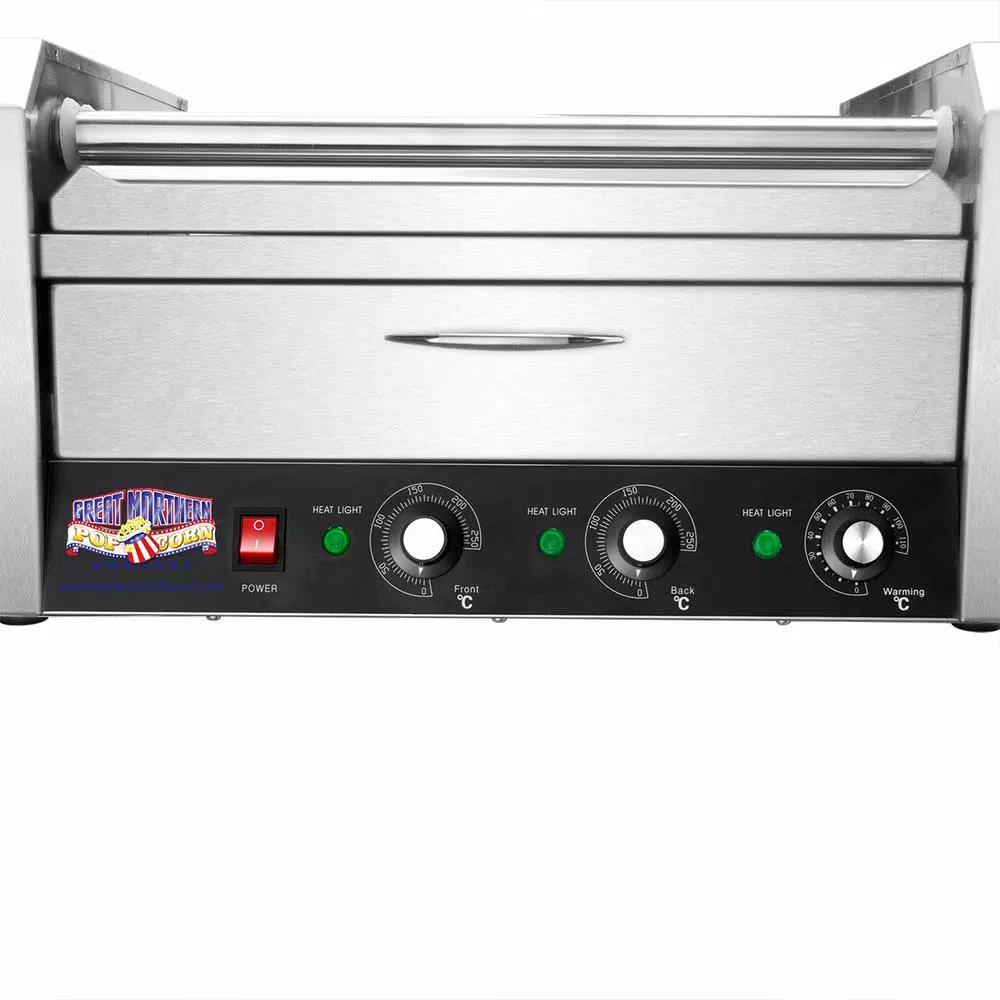 Hot Sale π Great Northern 9-Hot πΆ Dog 124 Sq. In. Stainless Steel Hot πΆ Dog Roller Grill With Bun Warmer And Cover π - Image 5