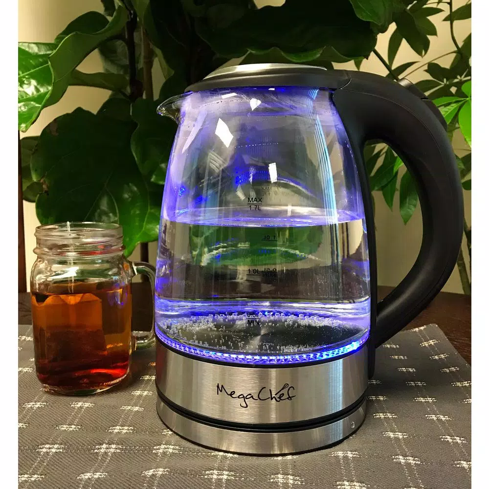 Deals π MegaChef MegaChef 7 Cups 1.7 L Glass And Stainless Steel Electric Tea Kettle π₯ - Image 3
