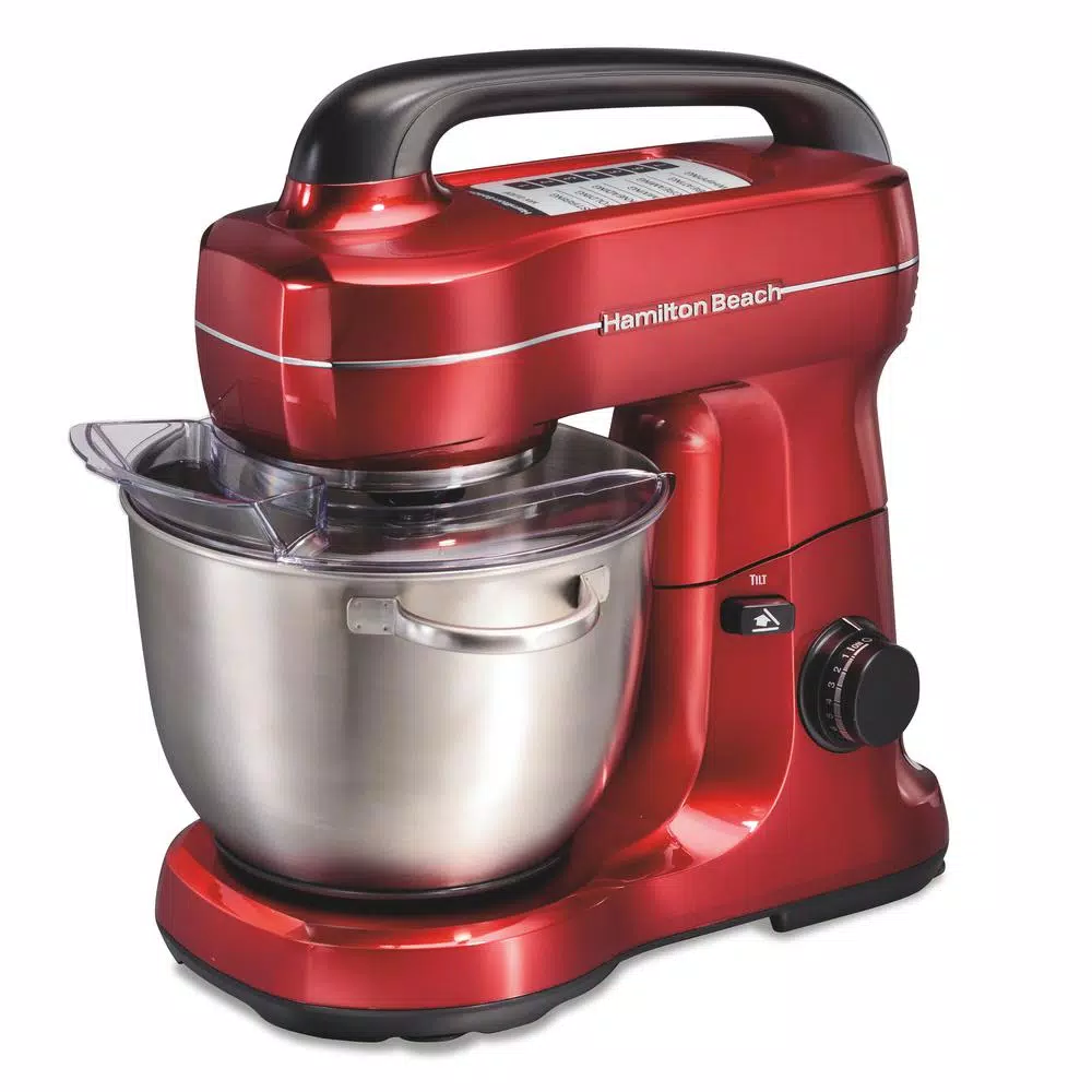 New π Hamilton Beach 4 Qt. 7-Speed Red Stand Mixer With Tilt Head π
