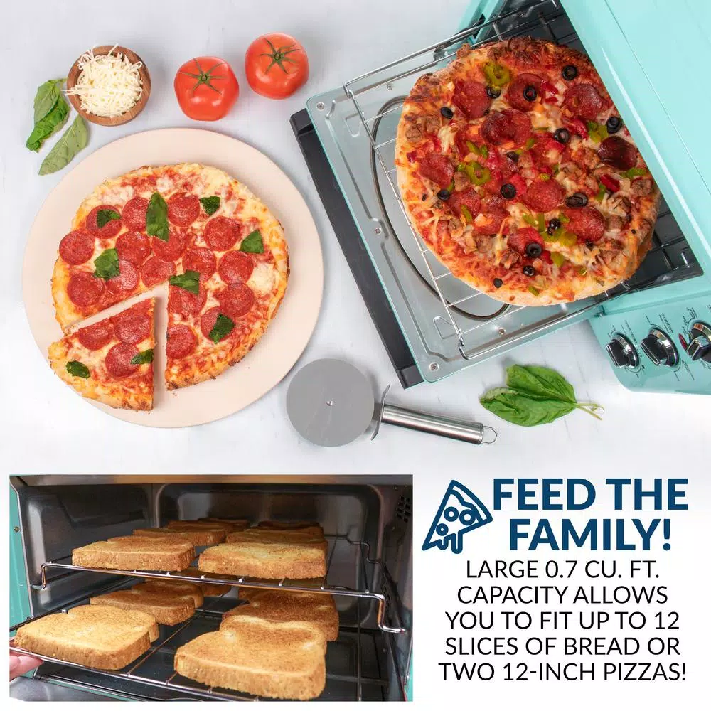 Deals π₯ Nostalgia Retro 1500 W Aqua 12-Slice Convection Toaster Oven With Built-in Timer β€οΈ - Image 3