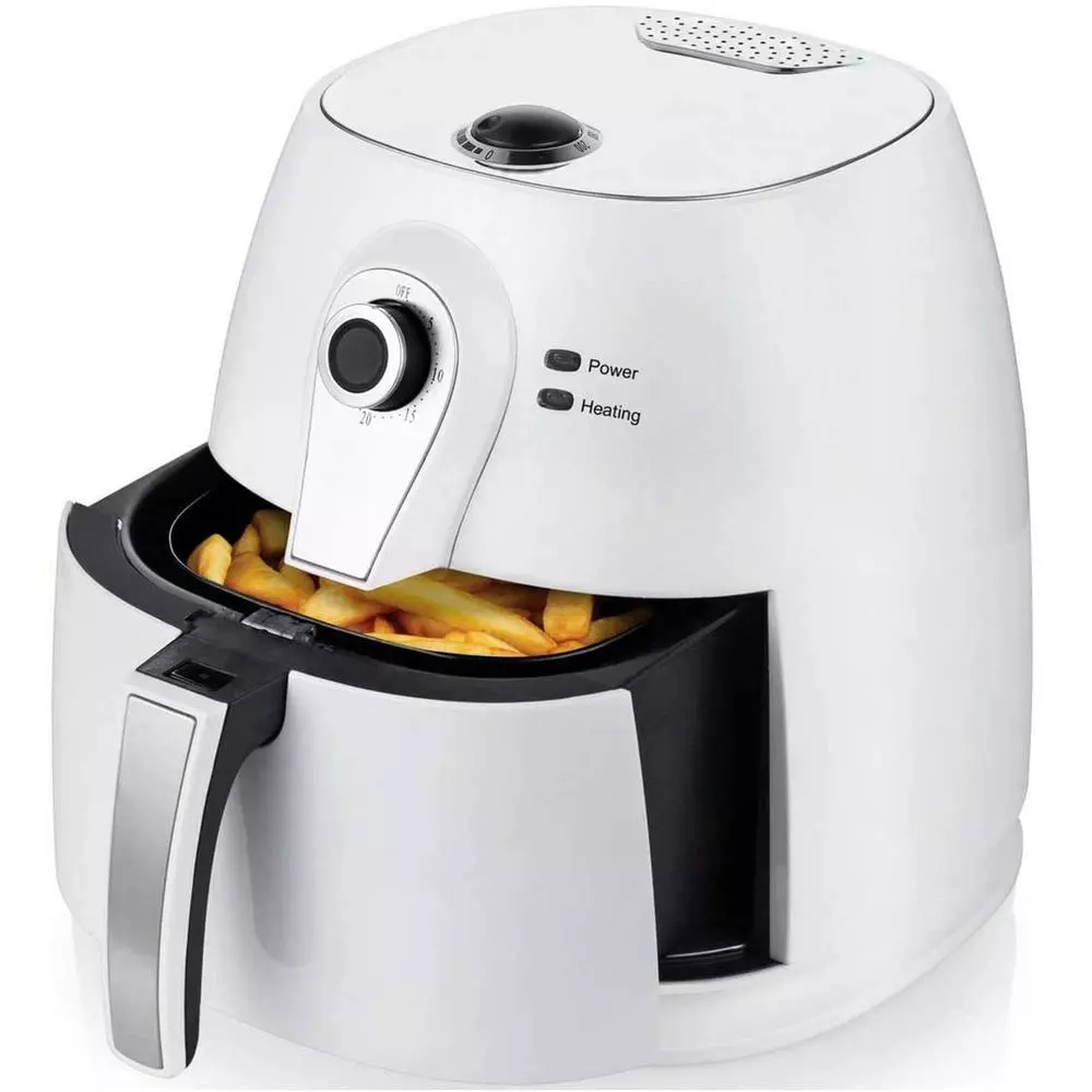 Buy β Ovente 3.2 Qt. White Electric Air Fryer With 30-min Timer, Adjustable Temperature Controls, Includes Fry Basket And Grill Pan β