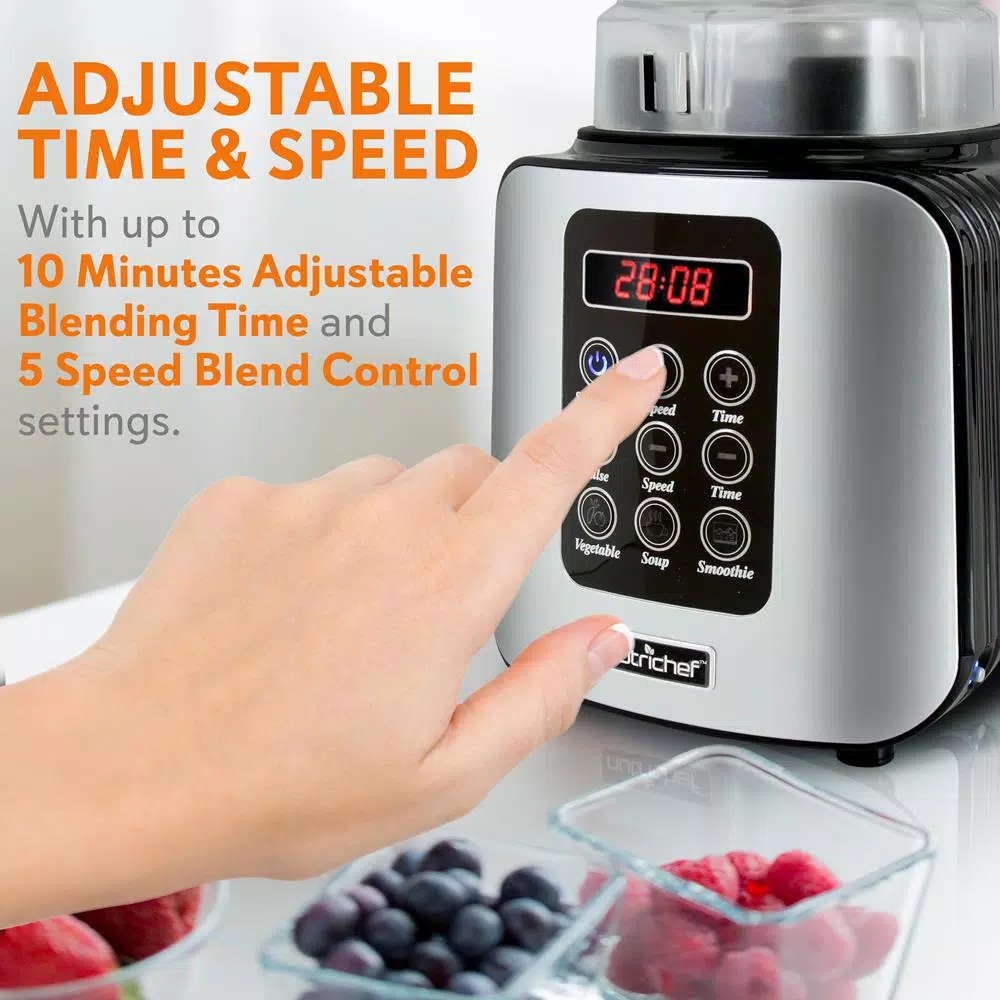 Cheapest π NutriChef 57 Oz. 5-Speed Black Digital Countertop Blender With Pulse Blend, Adjustable Time And Speed Settings π― - Image 3