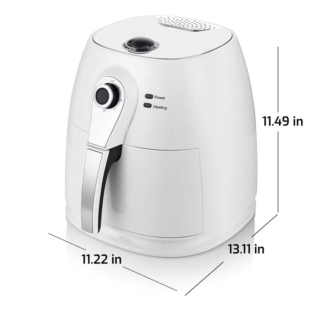 Buy β Ovente 3.2 Qt. White Electric Air Fryer With 30-min Timer, Adjustable Temperature Controls, Includes Fry Basket And Grill Pan β - Image 7
