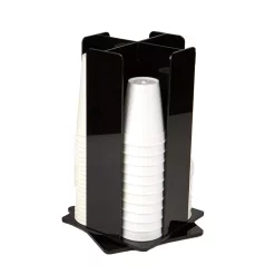 Buy π Mind Reader 4-Compartment Black Acrylic Rotating Cup Dispenser And Lid Dispenser π₯