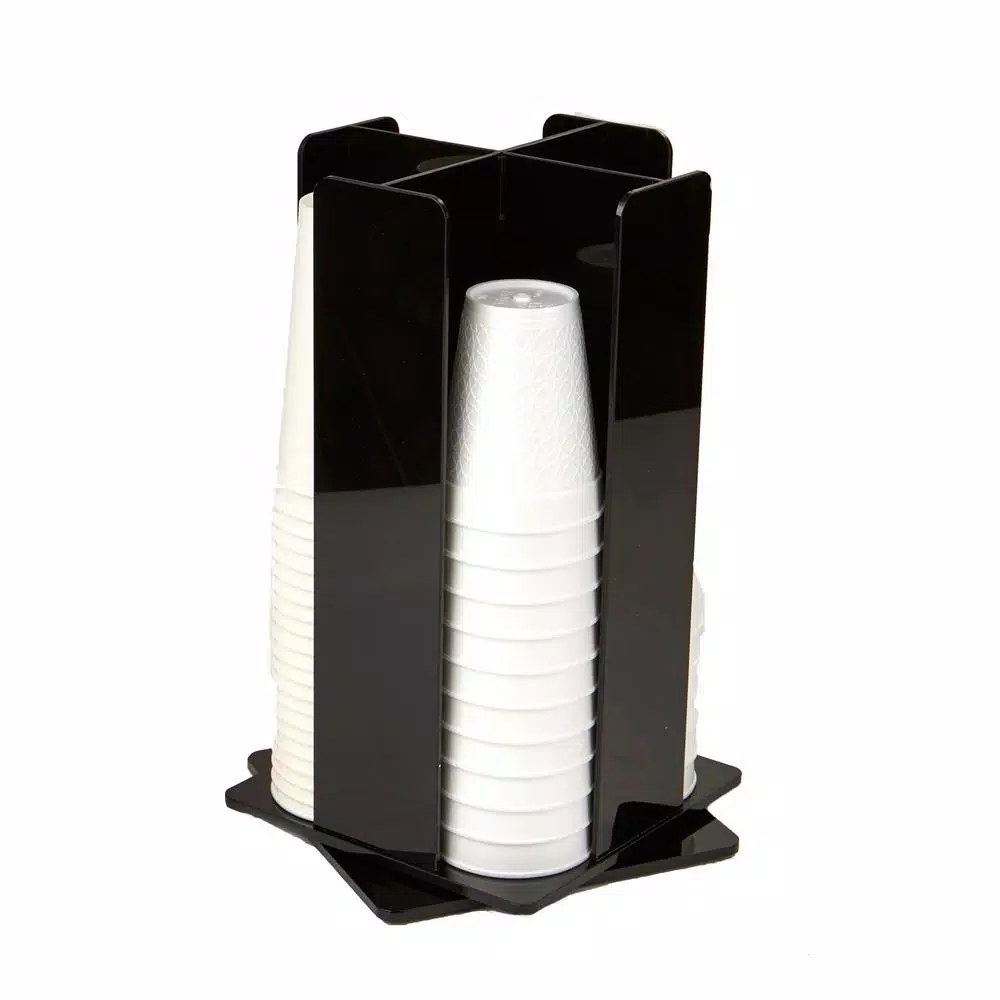Buy π Mind Reader 4-Compartment Black Acrylic Rotating Cup Dispenser And Lid Dispenser π₯