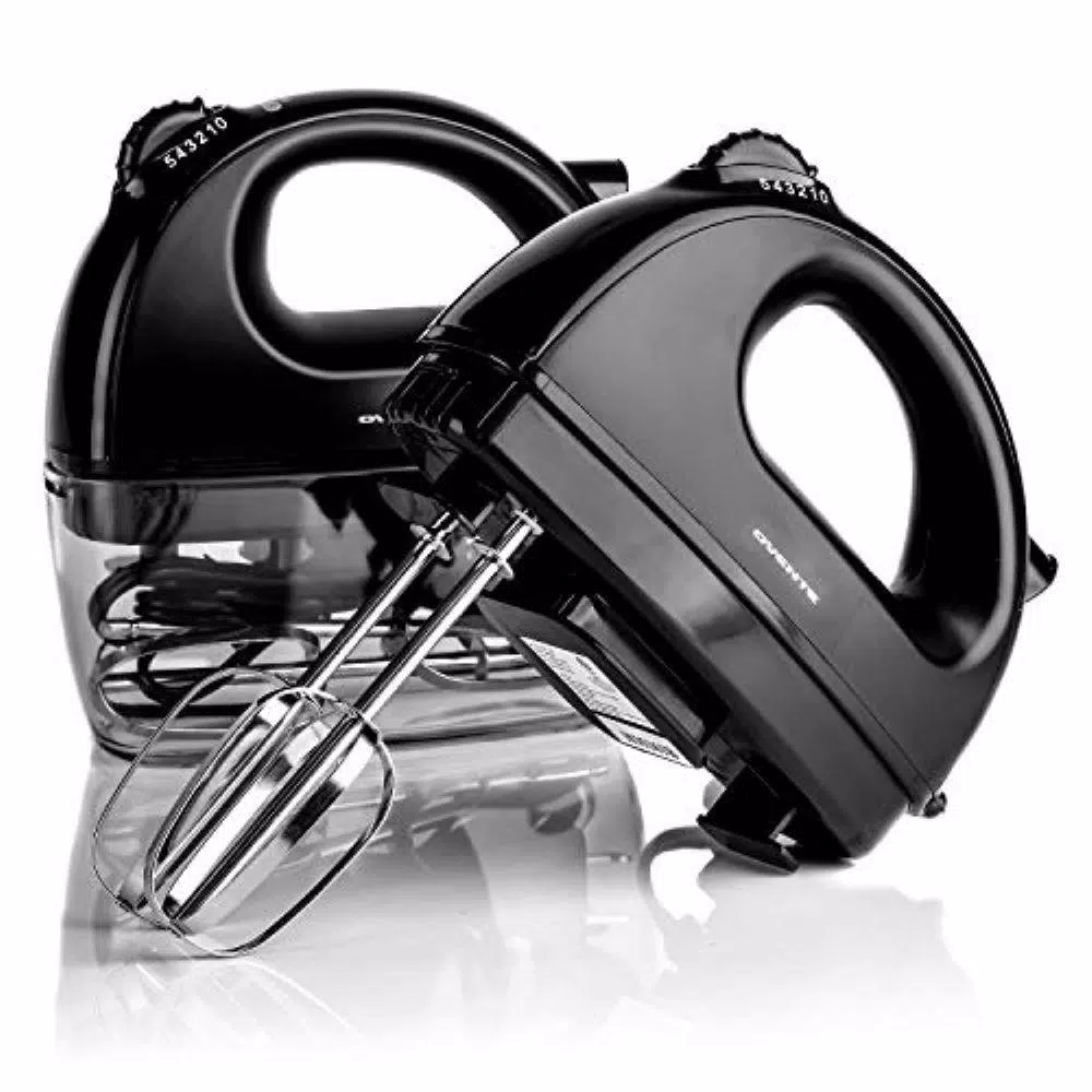 Coupon π₯° Ovente 5-Speed Hand Mixer Stainless Steel Chrome Beaters And Free Snap-On Case, 150W, Black π§¨